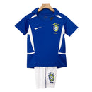 Kit Infantil Brasil Away 2002 Retro - Azul